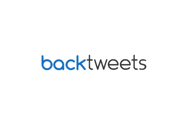 backtweets logo with 'back' in blue and 'tweets' in black