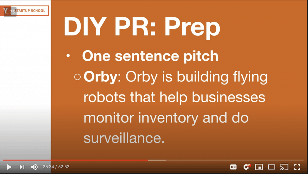 YouTube slide still of Orby's one-sentence pitch