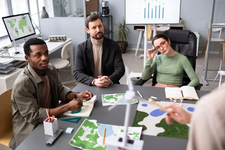 real estate professionals discussing strategy